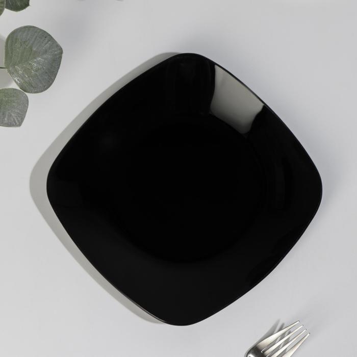 Тарелка, 20,5×20,5 см, чёрная
