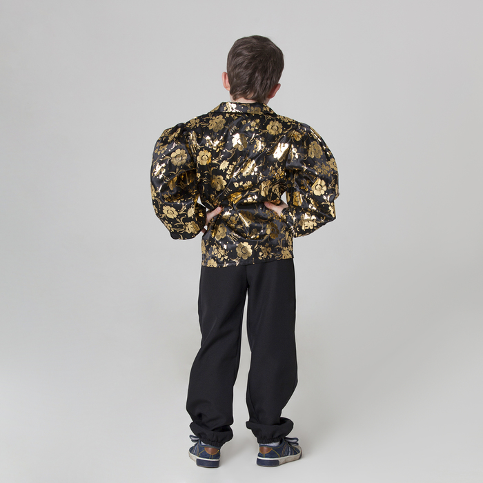 Карнавальная цыганская рубаха"Золотые цветы"атлас,р-р28 рост 98-104