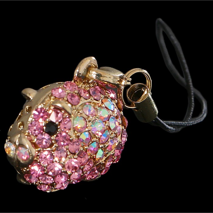 Подвеска для мобильного телефона «Свинка», 8 см, со стразами PRECIOSA