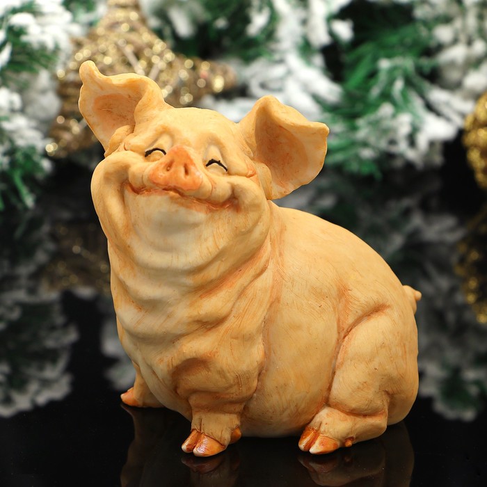 Сувенир «Хрюшка улыбака», 12×9×12 см, полистоун