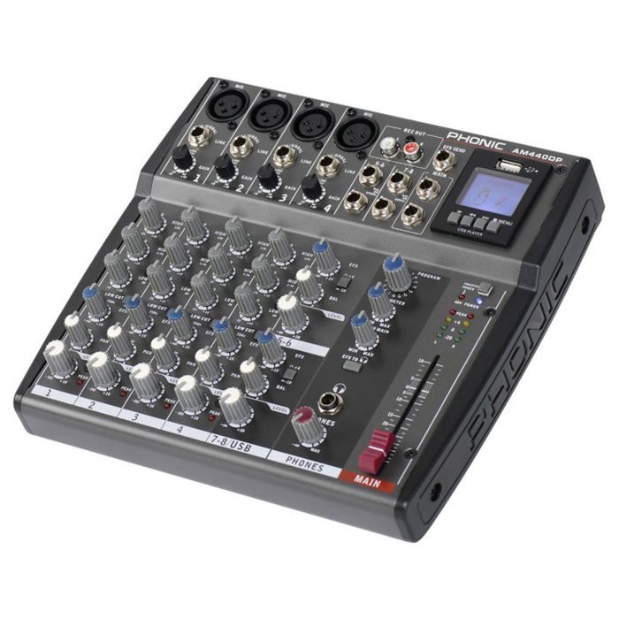 Микшерный пульт Phonic AM 440DP 8-и канальный, USB плеер (MP3 и WAV)
