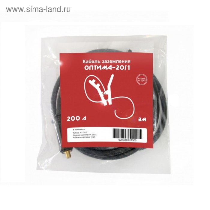 Кабель заземления Optima-201 2013000 200 А 3 м тип разъема 10-25 999₽