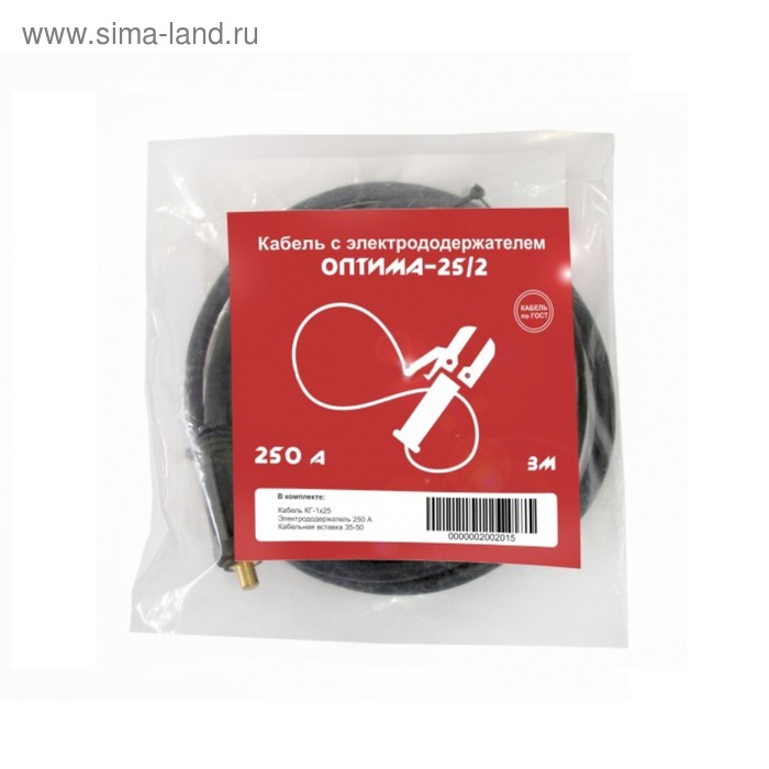 Кабель с электрододержателем Optima-252 2523000 250 А 3 м тип разъема 35-50 1696₽