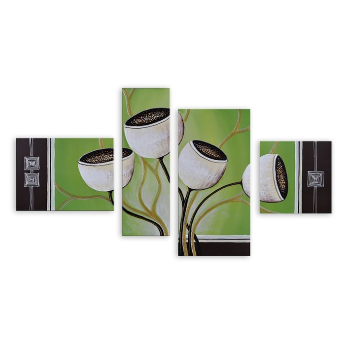 Модульная картина "Абстрактные весенние цветы" 150*80 см