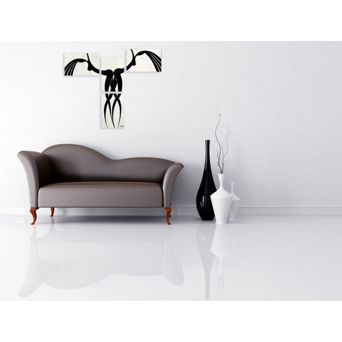 Модульная картина на стекле "Абстрактный танец" 120*73 см