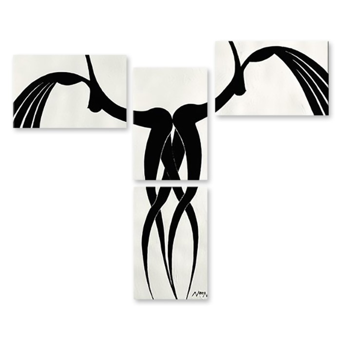 Модульная картина на стекле "Абстрактный танец" 90*55 см