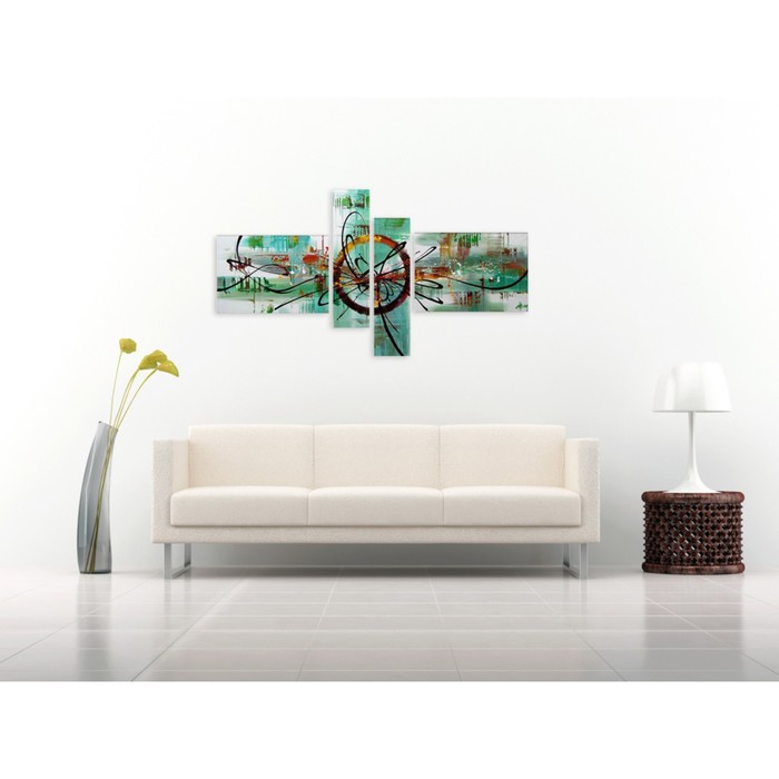 Модульная картина на стекле "Абстракция" 90*39 см