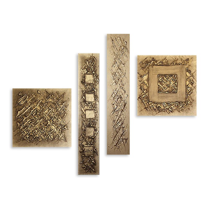 Модульная картина на стекле "Бежевый орнамент" 90*74 см