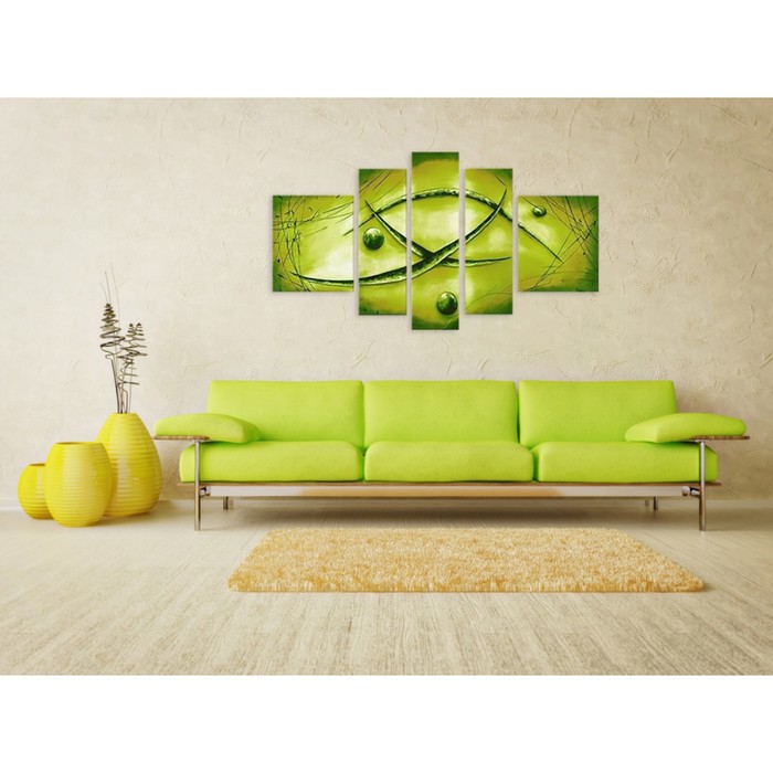 Модульная картина на стекле "В геометрии" 120*64 см