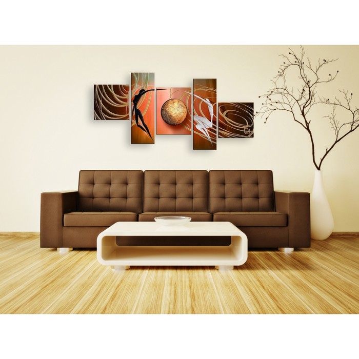 Модульная картина на стекле "В движении" 120*51 см
