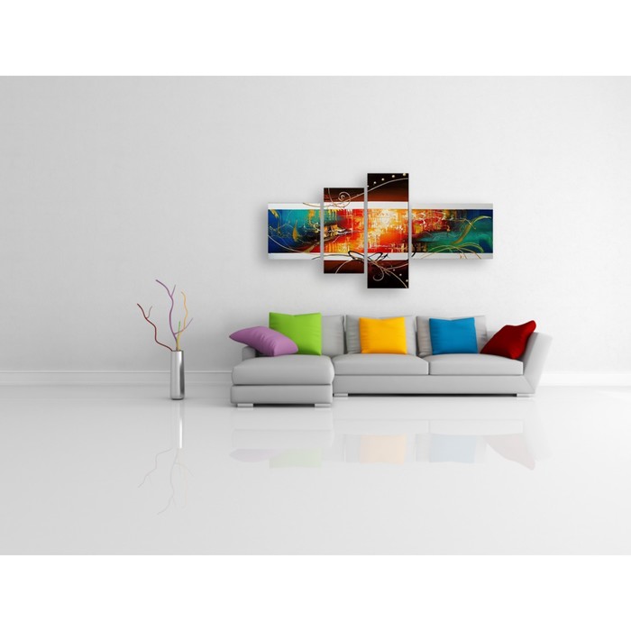 Модульная картина на стекле "Вдохновение" 90*40 см