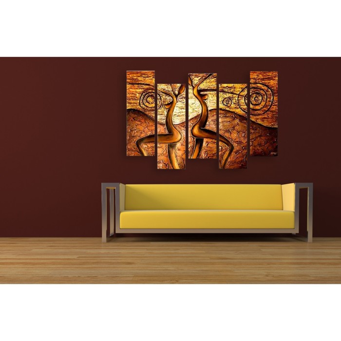 Модульная картина на стекле "Взаимность" 120*74 см