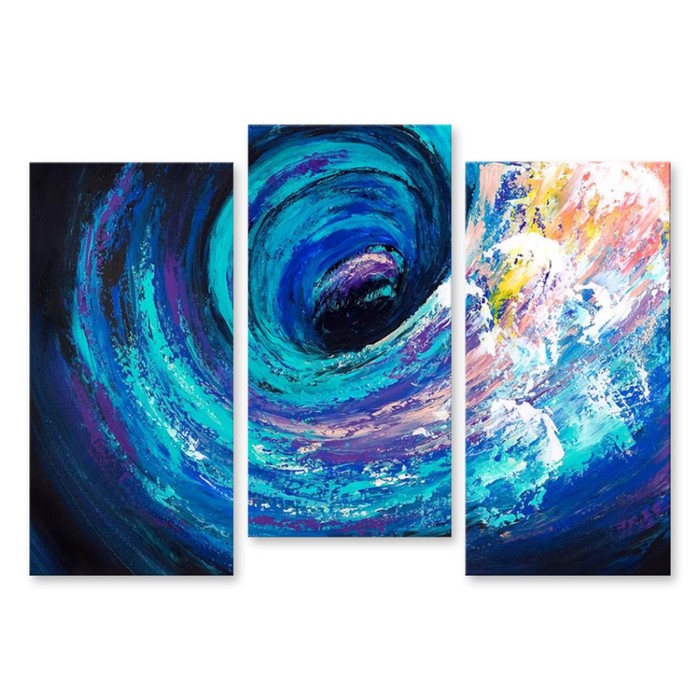Модульная картина на стекле "Водоворот" 120*89 см