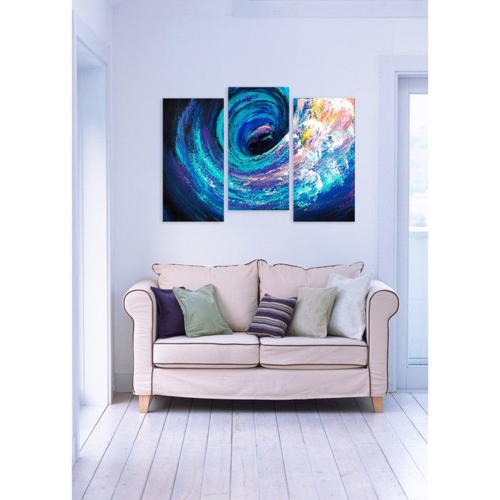 Модульная картина на стекле "Водоворот" 120*89 см
