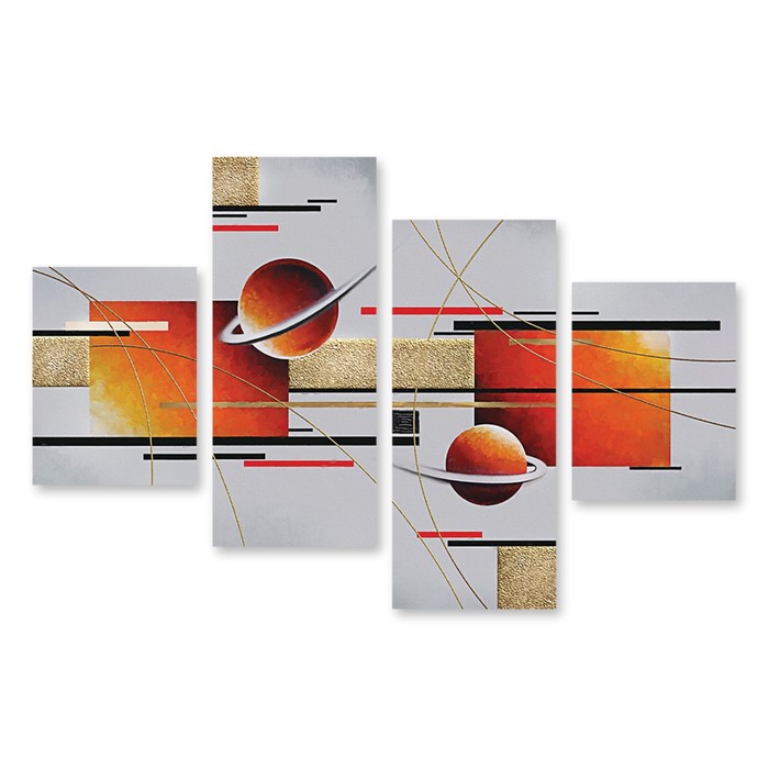 Модульная картина на стекле "Вращение планет" 120*79 см