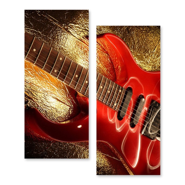 Модульная картина на стекле "Гитара" 90*115 см