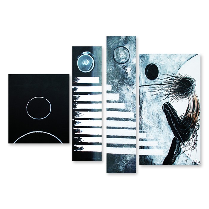 Модульная картина на стекле "Девушка иллюзия" 120*84 см