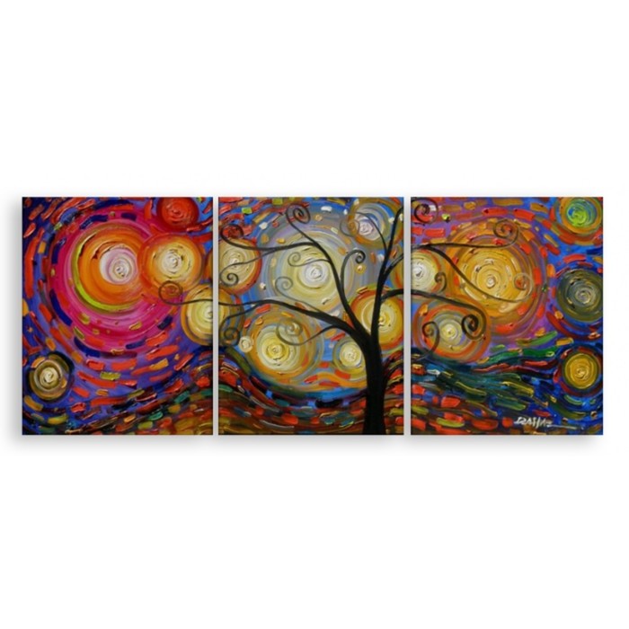 Модульная картина на стекле "Дерево желаний" 120*55 см