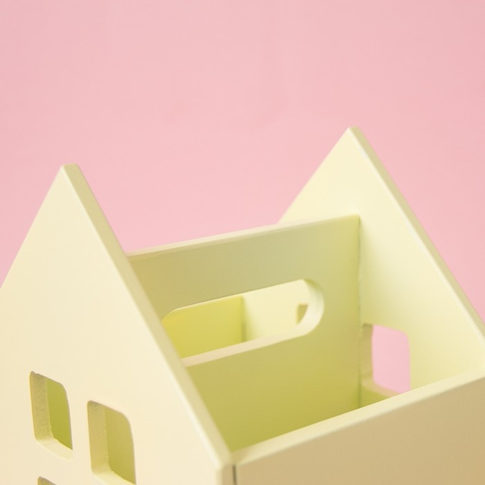 Карандашница деревянная, 15 х 12 х 20 см, жёлтая