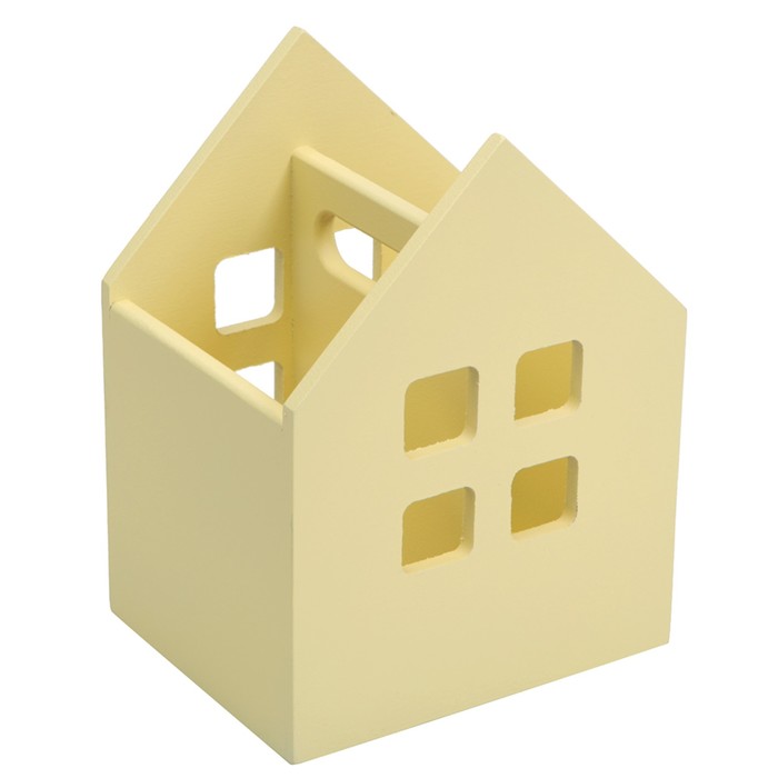 Карандашница деревянная, 15 х 12 х 20 см, жёлтая