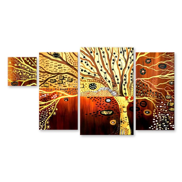 Модульная картина на стекле "Древесная абстракция" 120*64 см