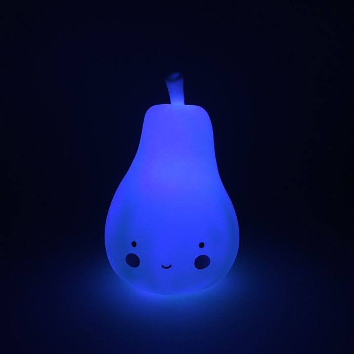 Ночник LED детский Pear, батарейки LR44 в комплекте, 14 х 9 х 9 см, голубой