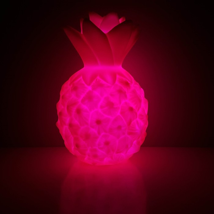 Ночник LED детский Pineapple, батарейки LR44 в комплекте,15 х 9 х 9 см, розовый
