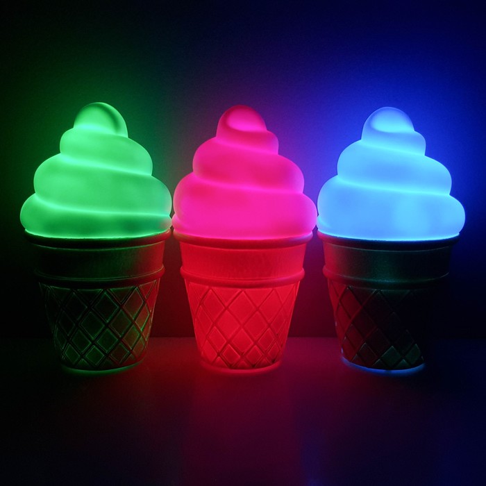 Ночник LED детский Ice Cream, батарейки LR44 в комплекте, 16 х 9 х 5 см, мятный