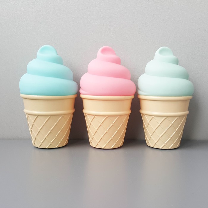 Ночник LED детский Ice Cream, батарейки LR44 в комплекте, 16 х 9 х 5 см, мятный