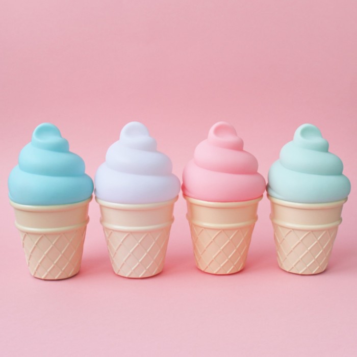 Ночник LED детский Ice Cream, батарейки LR44 в комплекте, 16 х 9 х 5 см, голубой