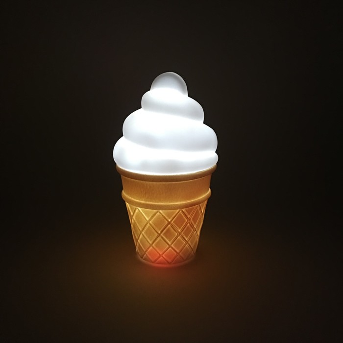 Ночник LED детский Ice Cream, батарейки LR44 в комплекте, 16 х 9 х 5 см, белый