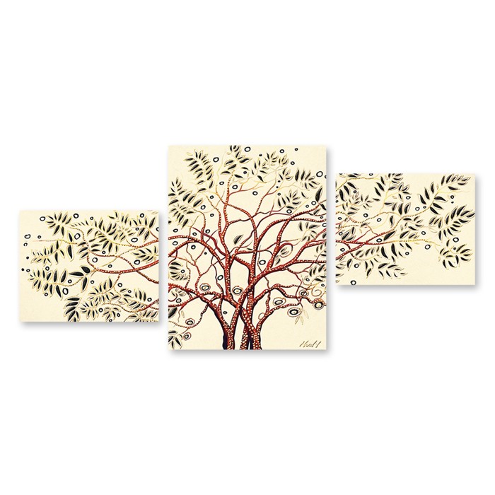 Модульная картина на стекле "Запутанное дерево" 120*54 см