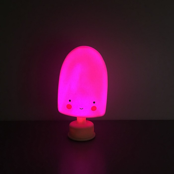 Ночник LED детский Lolly Ice Cream, батарейки LR44 в комплекте, 14 х 8 х 8 см, розовый