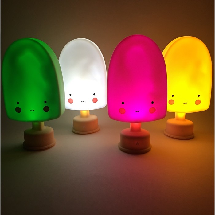 Ночник LED детский Lolly Ice Cream, батарейки LR44 в комплекте, 14 х 8 х 8 см, мятный