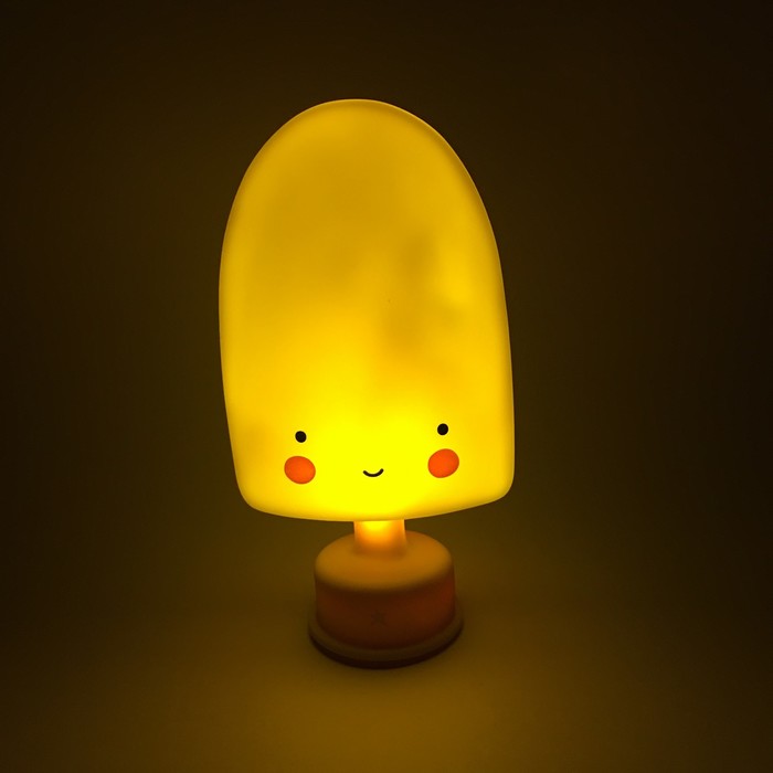 Ночник LED детский Lolly Ice Cream, батарейки LR44 в комплекте, 14 х 8 х 8 см, жёлтый