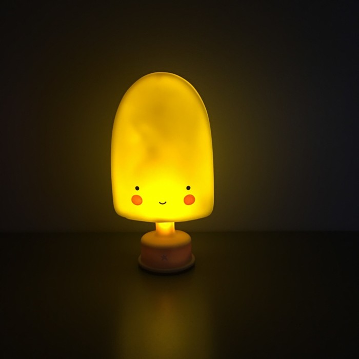 Ночник LED детский Lolly Ice Cream, батарейки LR44 в комплекте, 14 х 8 х 8 см, жёлтый