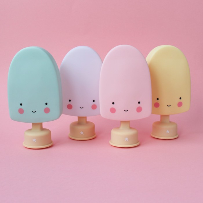 Ночник LED детский Lolly Ice Cream, батарейки LR44 в комплекте, 14 х 8 х 8 см, жёлтый