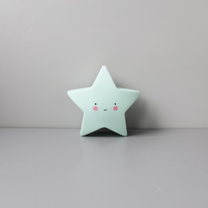 Ночник LED детский Star, батарейки LR44  в комплекте, 17 х 17 х 6 см, мятный