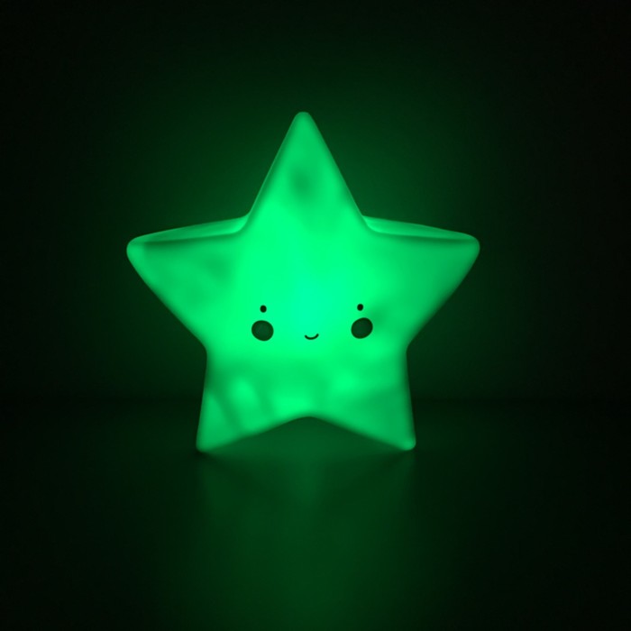 Ночник LED детский Star, батарейки LR44 в комплекте, 17 х 17 х 6 см, мятный
