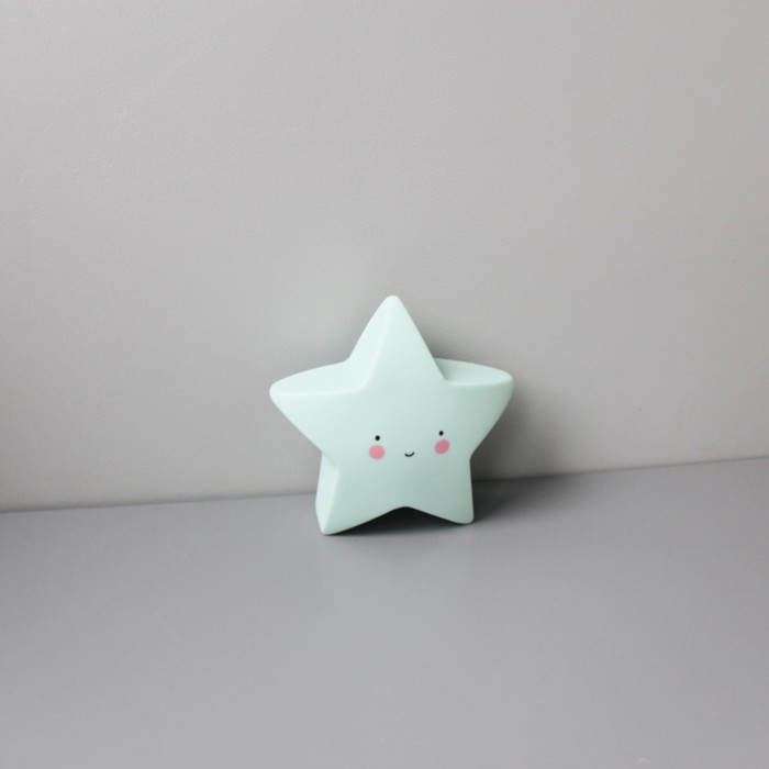 Ночник LED детский Star, батарейки LR44 в комплекте, 17 х 17 х 6 см, мятный