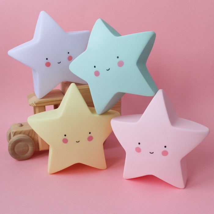 Ночник LED детский Star, батарейки LR44 в комплекте, 17 х 17 х 6 см, мятный