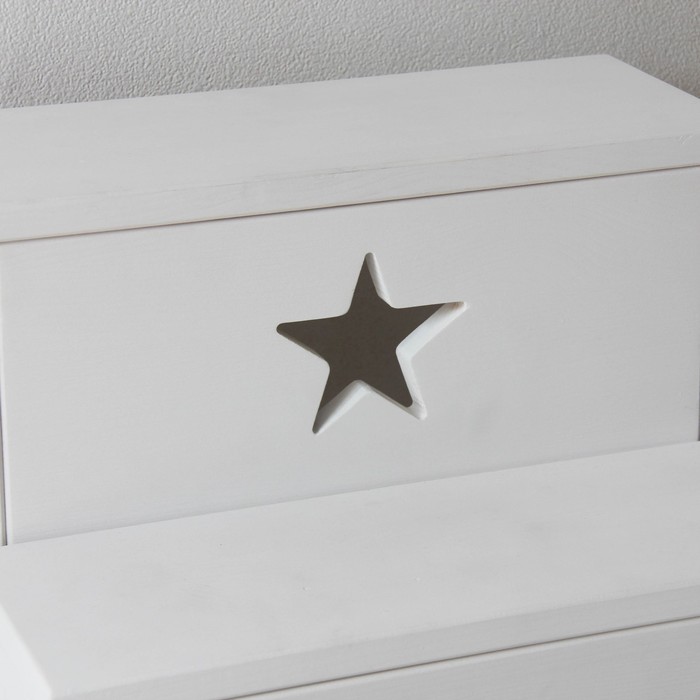 Табурет-лестница, белый со звёздочкой