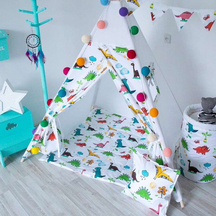 Игровой коврик для вигвама, хлопок, Dino