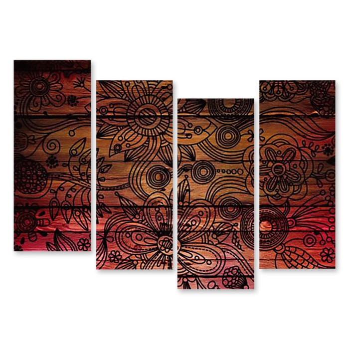 Модульная картина на стекле "Индийский мотив" 120*88 см