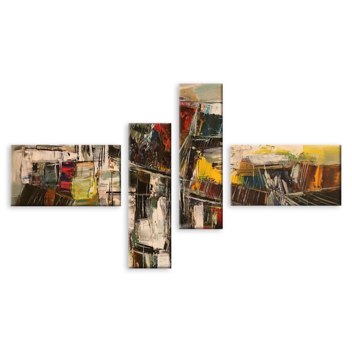 Модульная картина на стекле "Книжная абстракция" 120*68 см