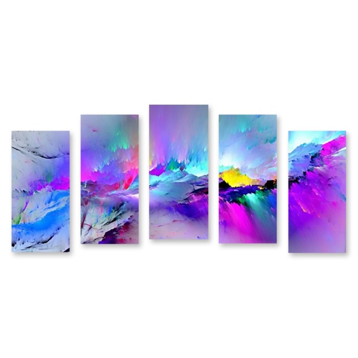 Модульная картина на стекле "Краски" 120*55 см