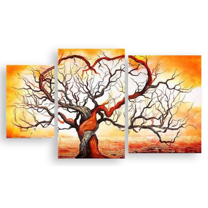 Модульная картина на стекле "Красное и чёрное" 120*76 см