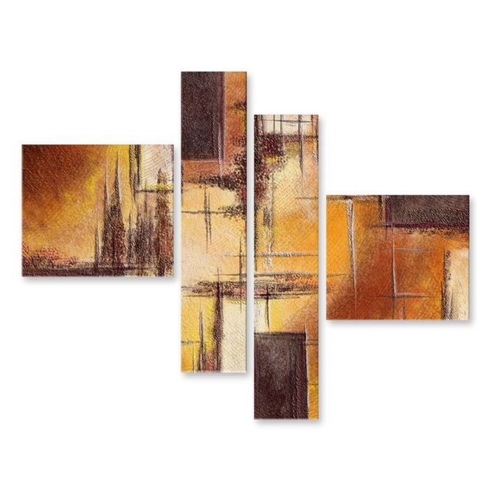 Модульная картина на стекле "Лёгкие штрихи" 90*65 см