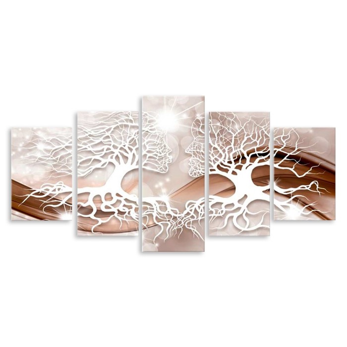 Модульная картина на стекле "Любовь до корней" 120*55 см