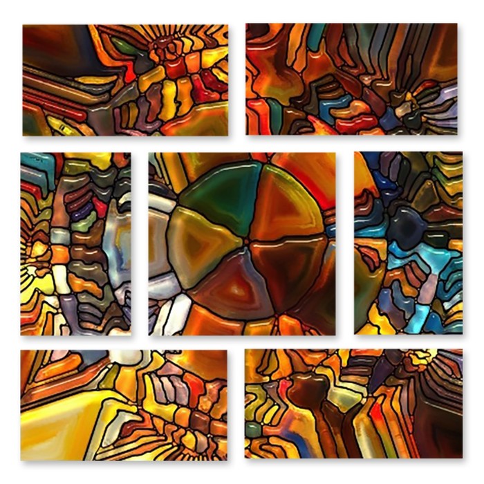 Модульная картина на стекле "Мозаика" 120*120 см